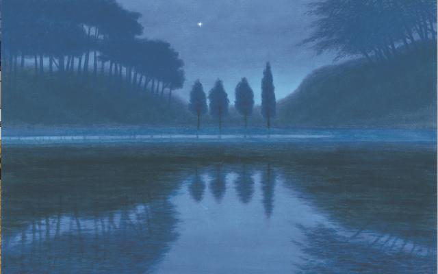 画像: 《夕星》東山魁夷 1999年 額装、麻布彩色 66.0×100.0cm 長野県信濃美術館 東山魁夷館蔵