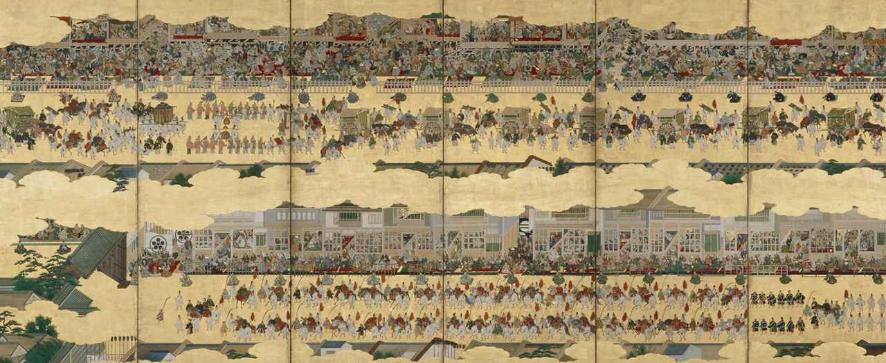 画像: 「二条城行幸図屛風」(左隻) 泉屋博古館