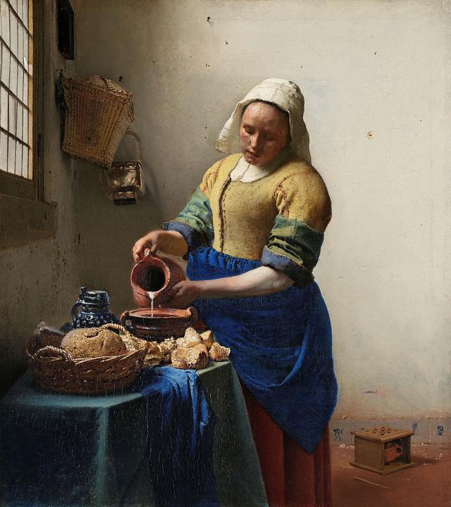 画像: ヨハネス・フェルメール《牛乳を注ぐ女》1658年-1660年頃 アムステルダム国立美術館Rijksmuseum. Purchased with the support of the Vereniging Rembrandt, 1908