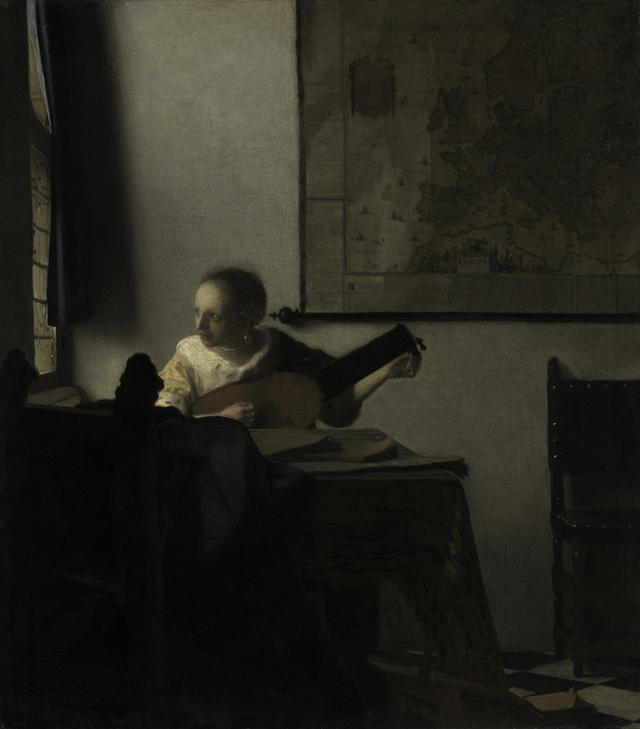 画像: ヨハネス・フェルメール《リュートを調弦する女》1662-1663年頃 メトロポリタン美術館Lent by the Metropolitan Museum of Art, Bequest of Collis P. Huntington, 1900 (25.110.24). Image copyright © The Metropolitan Museum of Art. Image source: Art Resource, NY