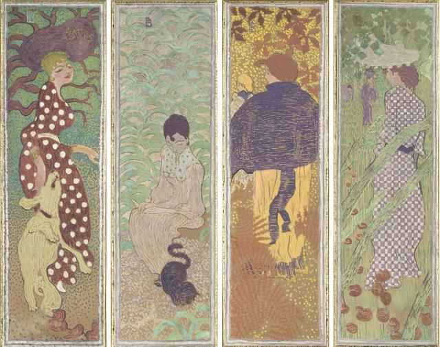 画像: ピエール・ボナール《庭の女性たち》1890-91年 デトランプ、カンヴァスで裏打ちされた紙 (4 点組装飾パネル) 160.5×48cm(各) オルセー美術館 © RMN-Grand Palais (musée d'Orsay) / Hervé Lewandowski / distributed by AMF
