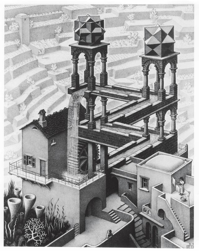 画像: 《滝》1961年 All M.C. Escher works © The M.C. Escher Company, The Netherlands.All rights reserved. www.mcescher.com