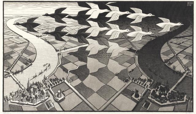 画像: 《昼と夜》 1938年 All M.C. Escher works © The M.C. Escher Company, The Netherlands.All rights reserved. www.mcescher.com