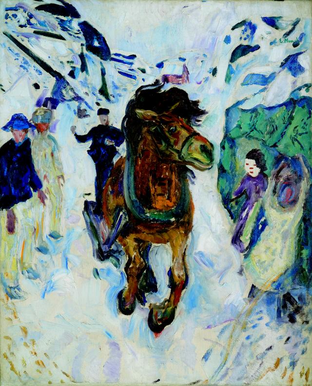 画像: エドヴァルド・ムンク《疾駆する馬》1910-12 年 油彩、カンヴァス 135.5×110.5cm .