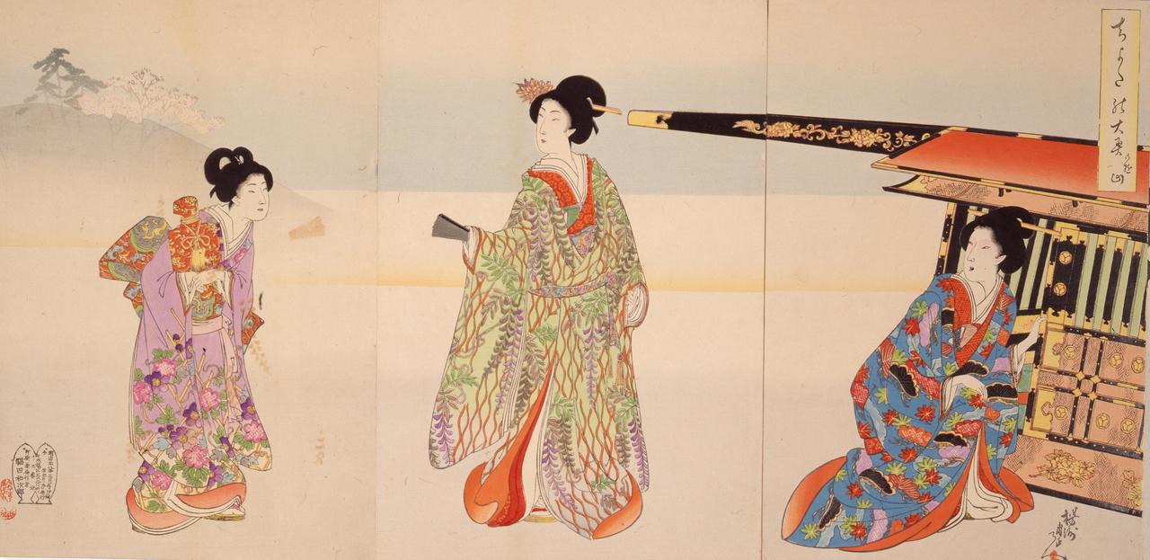 画像: 「千代田の大奥 御遊山」 楊洲周延/画 明治27年~29年(1894~1896) 東京都江戸東京博物館蔵
