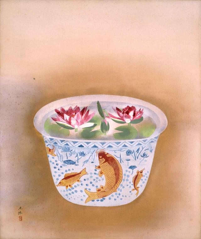 画像: 奥村土牛《水蓮》1955(昭和30)年 絹本・彩色 山種美術館 66歳作