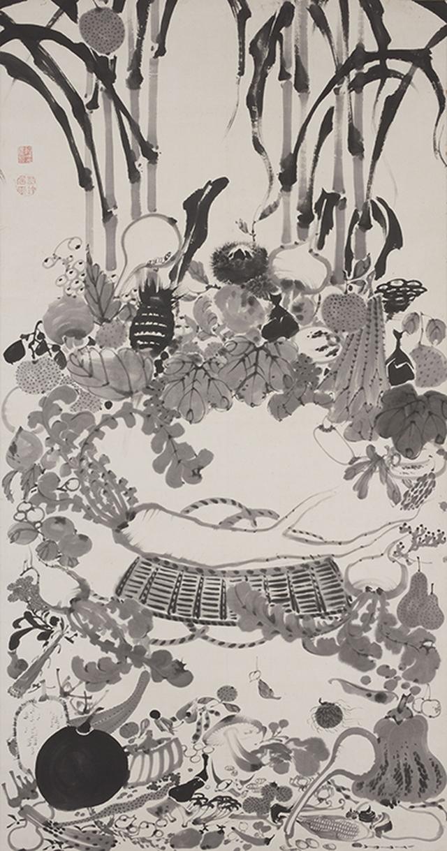 画像: 重要文化財《果蔬涅槃図》紙本墨画 京都国立博物館蔵