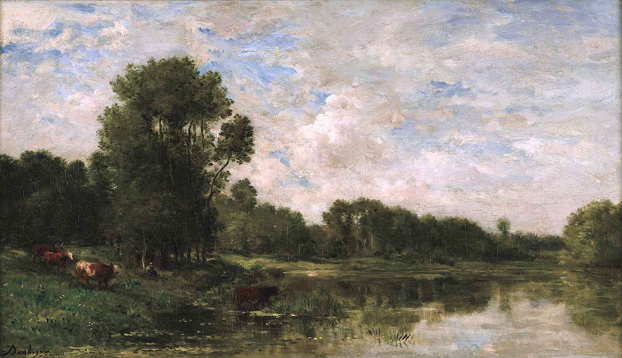 画像: シャルル=フランソワ・ドービニー《オワーズ河畔》 1865年頃 油彩/板 32.2×56.8cm ランス美術館 ©Christian Devleeschauwer