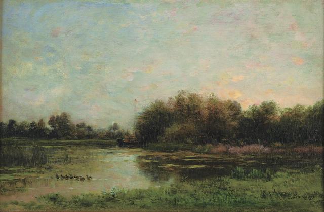 画像: シャルル=フランソワ・ドービニー《オワーズ河畔》 1860年 油彩/板 21.3×33cm ランス美術館 ©Christian Devleeschauwer