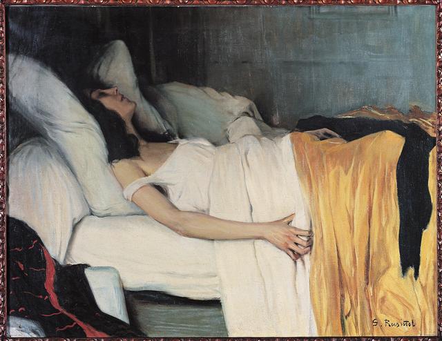 画像: サンティアゴ・ルシニョル《モルヒネ中毒の女》 1894年|油彩・カンヴァス|カウ・ファラット美術館 © photography archive of the Cau Rerrat Museum