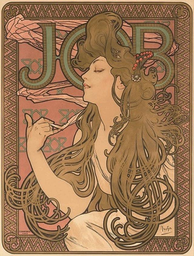 画像: アルフォンス・ミュシャ《ジョブ》1896年 カラーリトグラフ ミュシャ財団蔵 ©Mucha Trust 2019