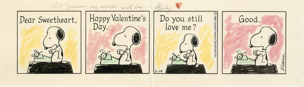 画像: 「ピーナッツ」原画 1985年2月14日 © Peanuts Worldwide LLC