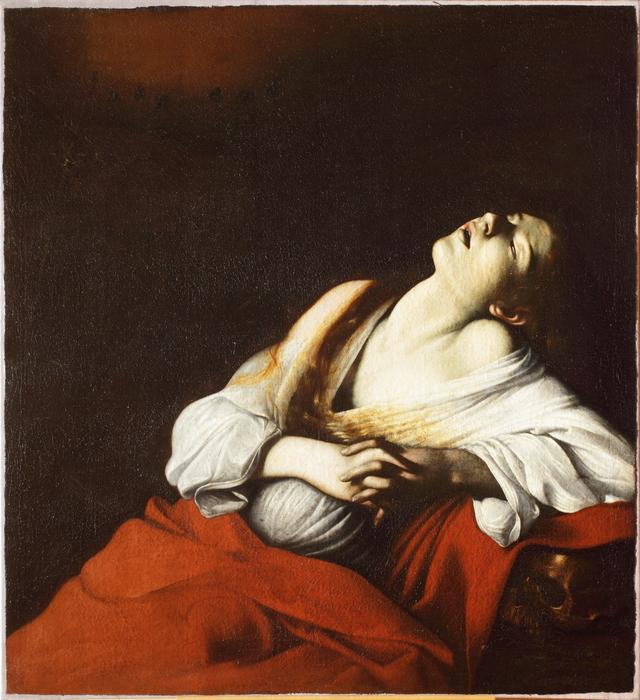 画像: <法悦のマグダラのマリア> ミケランジェロ・メリージ・ダ・カラヴァッジョ 1606年 油彩・カンヴァス 個人蔵