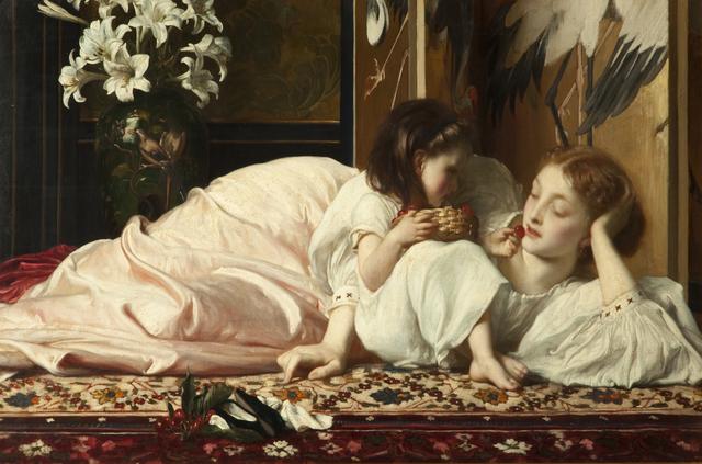 画像: フレデリック・レイトン《母と子(サクランボ)》1864-65年頃、ブラックバーン美術館 © Blackburn Museum and Art Gallery