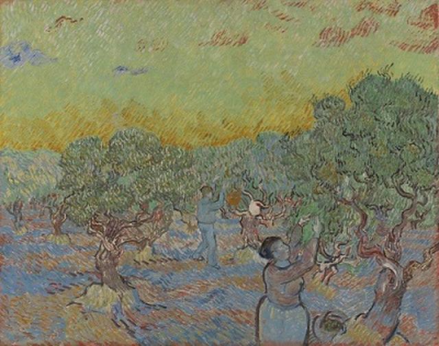 画像: フィンセント・ファン・ゴッホ 《オリーヴを摘む人々》 1889年12月 油彩、カンヴァス 73.3×92.2cm クレラー=ミュラー美術館 © Collection Kröller-Müller Museum, Otterlo, The Netherlands