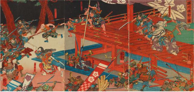 画像: 堀川夜討ノ図 嘉永4(1851)年 太田記念美術館蔵