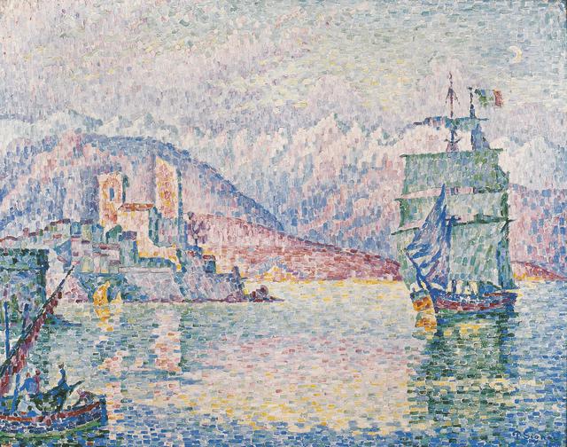 画像: ポール・シニャック《アンティーブ、夕暮れ》1914年 Musée d’Art Moderne et Contemporain de Strasbourg, Photo Musées de Strasbourg.