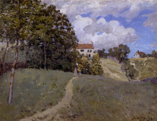 画像: アルフレッド・シスレー《家のある風景》1873年 Musée d’Art Moderne et Contemporain de Strasbourg, Photo Musées de Strasbourg.