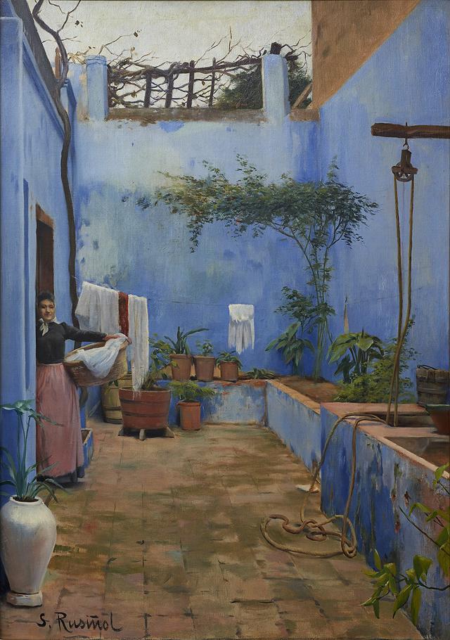 画像: サンティアゴ・ルシニョル《青い中庭》1892年頃 ムンサラット美術館
