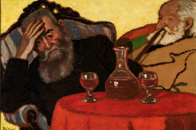 画像: リップル=ローナイ・ヨージェフ 《赤ワインを飲む私の父とピアチェク伯父さん》 1907 年 油彩/厚紙 ブダペスト、ハンガリー・ナショナル・ギャラリー © Museum of Fine Arts,Budapest – Hungarian National Gallery, 2019