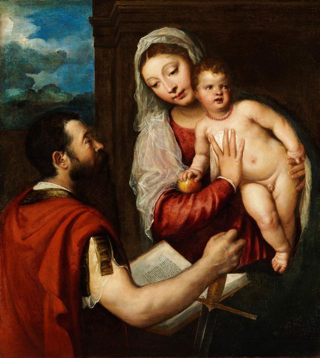 画像: ティツィアーノ 《聖母子と聖パウロ》 1540 年頃 油彩/カンヴァス ブダペスト国立西洋美術館 © Museum of Fine Arts,Budapest – Hungarian National Gallery, 2019