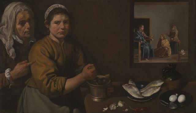 画像: ディエゴ・ベラスケス 《マルタとマリアの家のキリスト》 1618年頃 油彩・カンヴァス 60×103.5cm ©The National Gallery, London. Bequeathed by Sir William H. Gregory, 1892