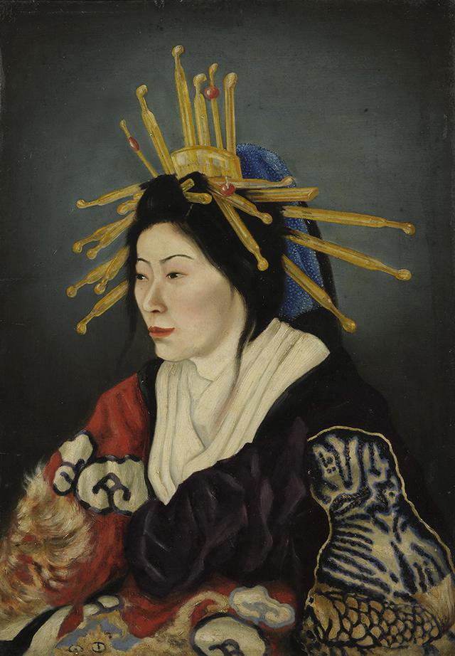 画像: 重要文化財 高橋由一画「美人(花魁)」油彩 1872(明治 5)年 東京藝術大学蔵