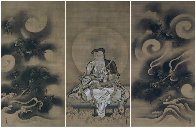 画像: 《中維摩居士左右雲龍図》狩野洞春筆 三幅対 江戸時代 相国寺蔵