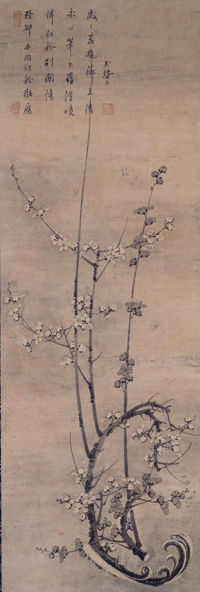 画像: 《墨梅図》 玉畹梵芳賛 一幅 紙本墨画 室町時代 十五世紀 慈照寺蔵