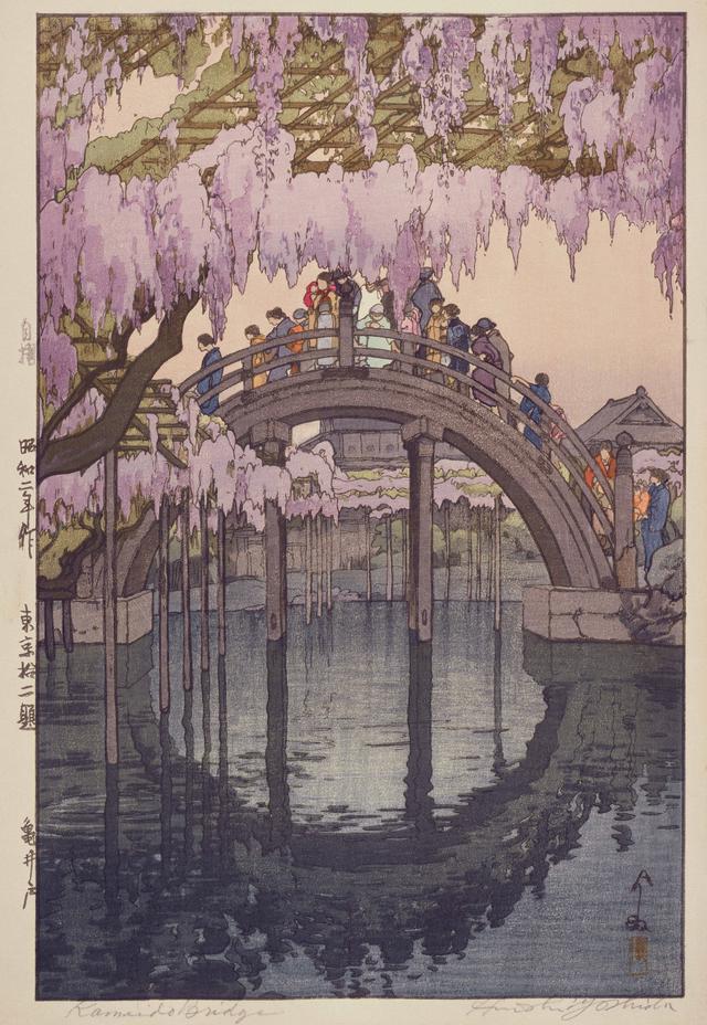 画像: 《東京拾二題 亀井戸》 昭和2(1927)年 木版、紙 37.5×24.7cm