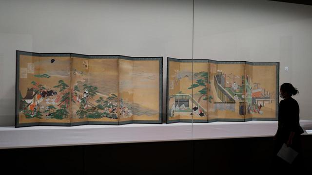 画像: 土佐派から派生した住吉派の祖・住吉具慶の 「源氏物語図屏風」江戸時代17世紀 根津美術館蔵