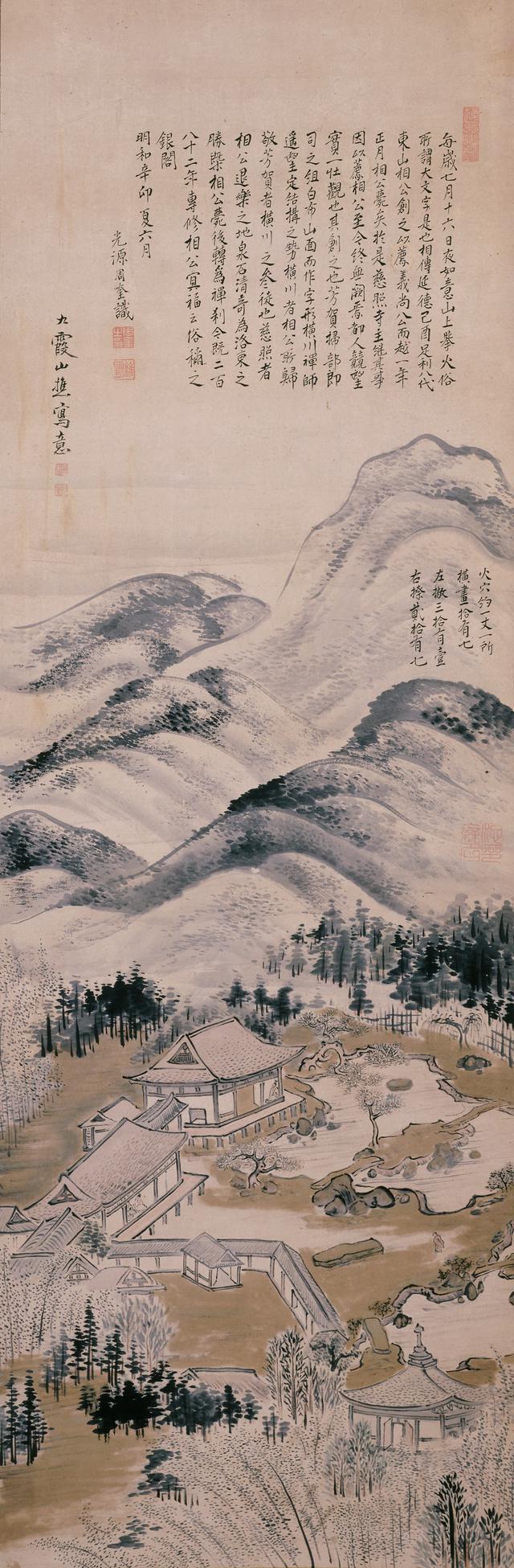 画像: 《慈照寺境内図》 維明周奎賛 池大雅筆 一幅 紙本淡彩 江戸時代 慈照寺蔵