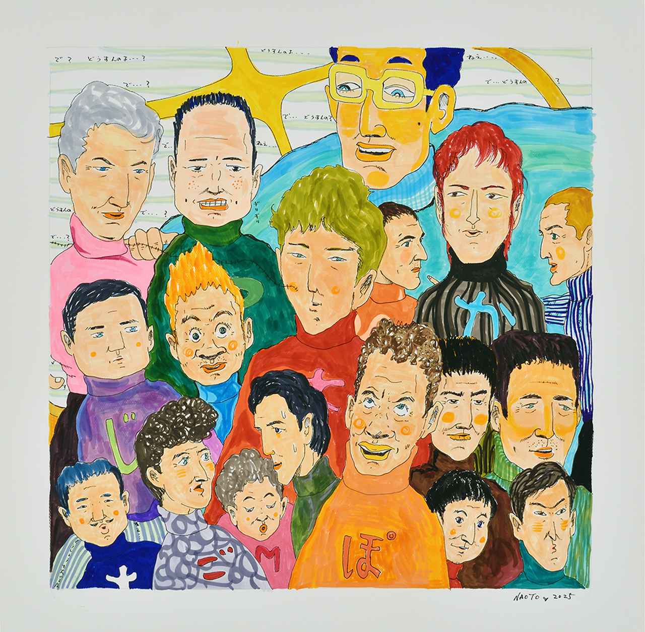 画像: 竹中直人　「変な人　2025-T019」コピック・マーカー、カンヴァス　33×33cm　2025