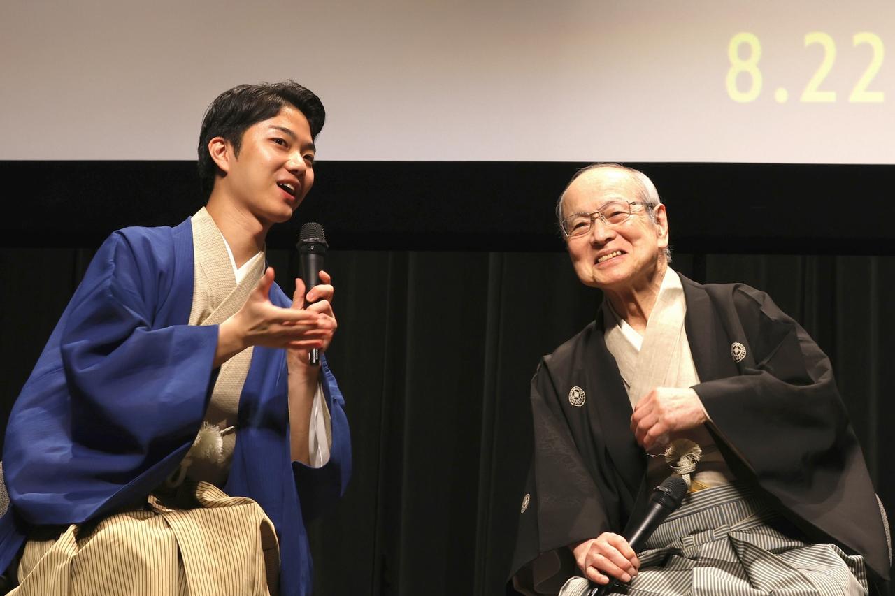 画像1: 芸歴90年超、人間国宝・野村万作が母校、早稲田大学に親子三代で登壇！ 映画『六つの顔』完成披露試写会 オフィシャルレポート