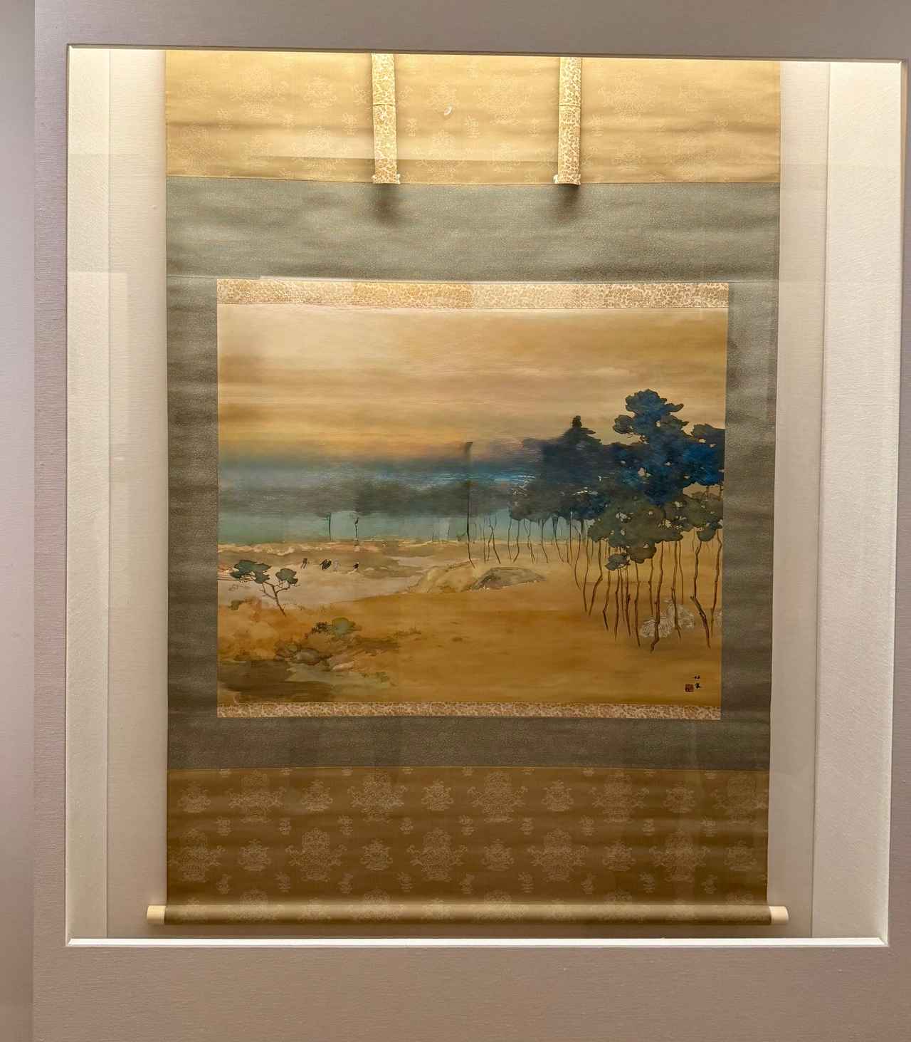 画像: 竹内栖鳳《春の海》 大正13年(1924)頃 福田美術館蔵 前期展示 福田美術館・嵯峨嵐山文華館 「万博・日本画繚乱 ―北斎、大観、そして翠石―」内覧会にて撮影 photo by © cinefil