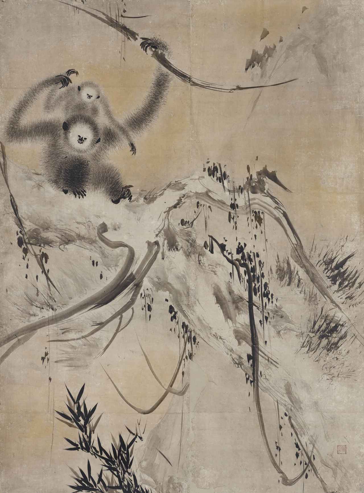 画像: 重要文化財　枯木猿猴図（右幅）　長谷川等伯筆　桃山時代　16世紀　京都・龍泉庵蔵 後期：10月21日～11月16日