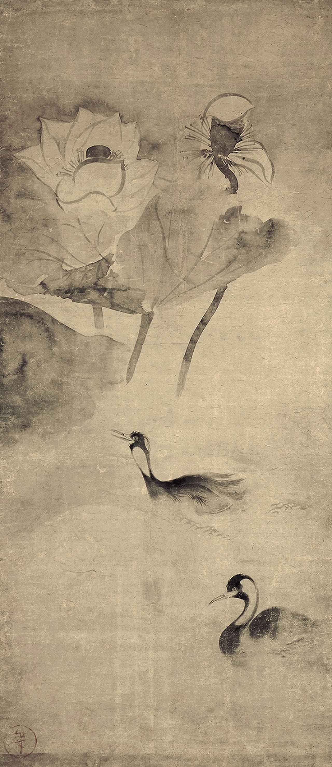 画像: 国宝　蓮池水禽図　俵屋宗達筆　桃山時代　17世紀　京都国立博物館蔵 10月21日～11月3日