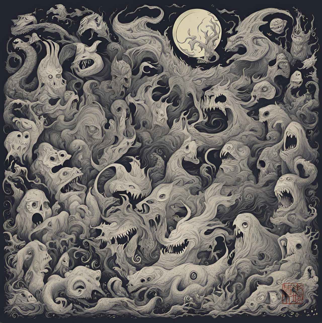 画像: 「妖怪の聖夜」 ー 妖怪たちが年に⼀度、密かに宴を開く夜がある。その夜を⽬撃した⼈間は、決して戻れないと⾔われている。