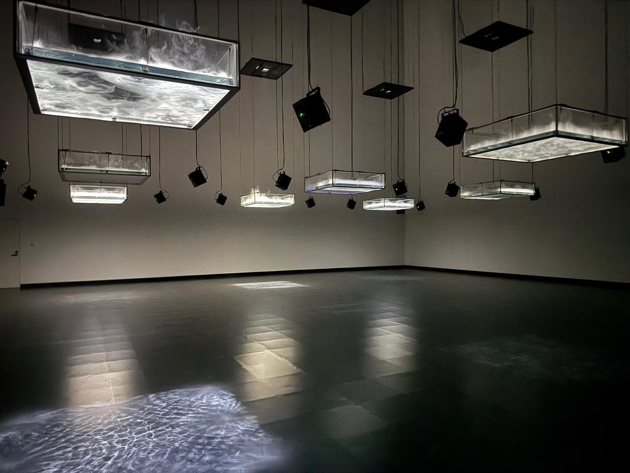 画像: 坂本龍一+高谷史郎《LIFE–fluid, invisible, inaudible...》2007、「sakamotocommon OSAKA 1970/2025/大阪/坂本龍一」VS.、 2025年 内覧会にて撮影 photo by © cinefil