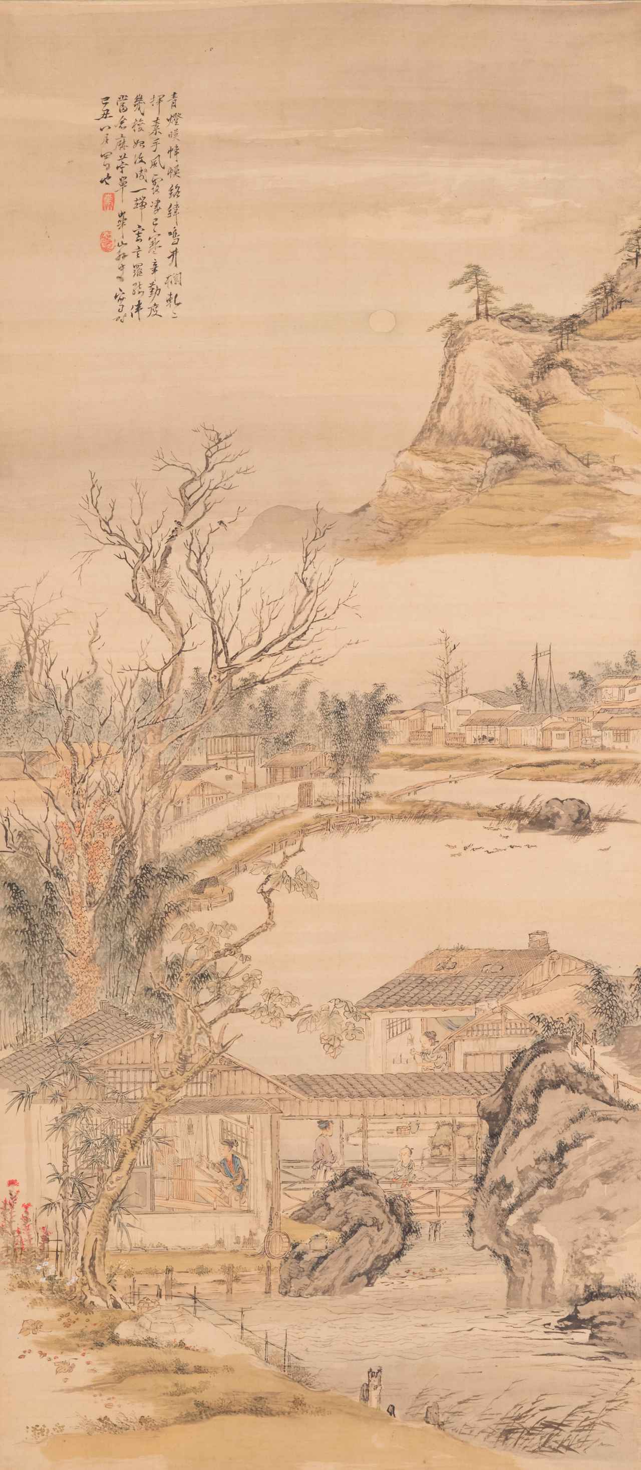 画像: 渡辺崋山《月下鳴機図》江戸時代（19世紀）静嘉堂文庫美術館蔵　※前期展示