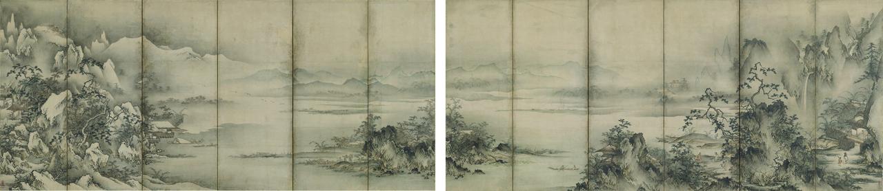 画像: 重要文化財　式部輝忠《四季山水図屛風》室町時代（16世紀）静嘉堂文庫美術館蔵 ※後期展示