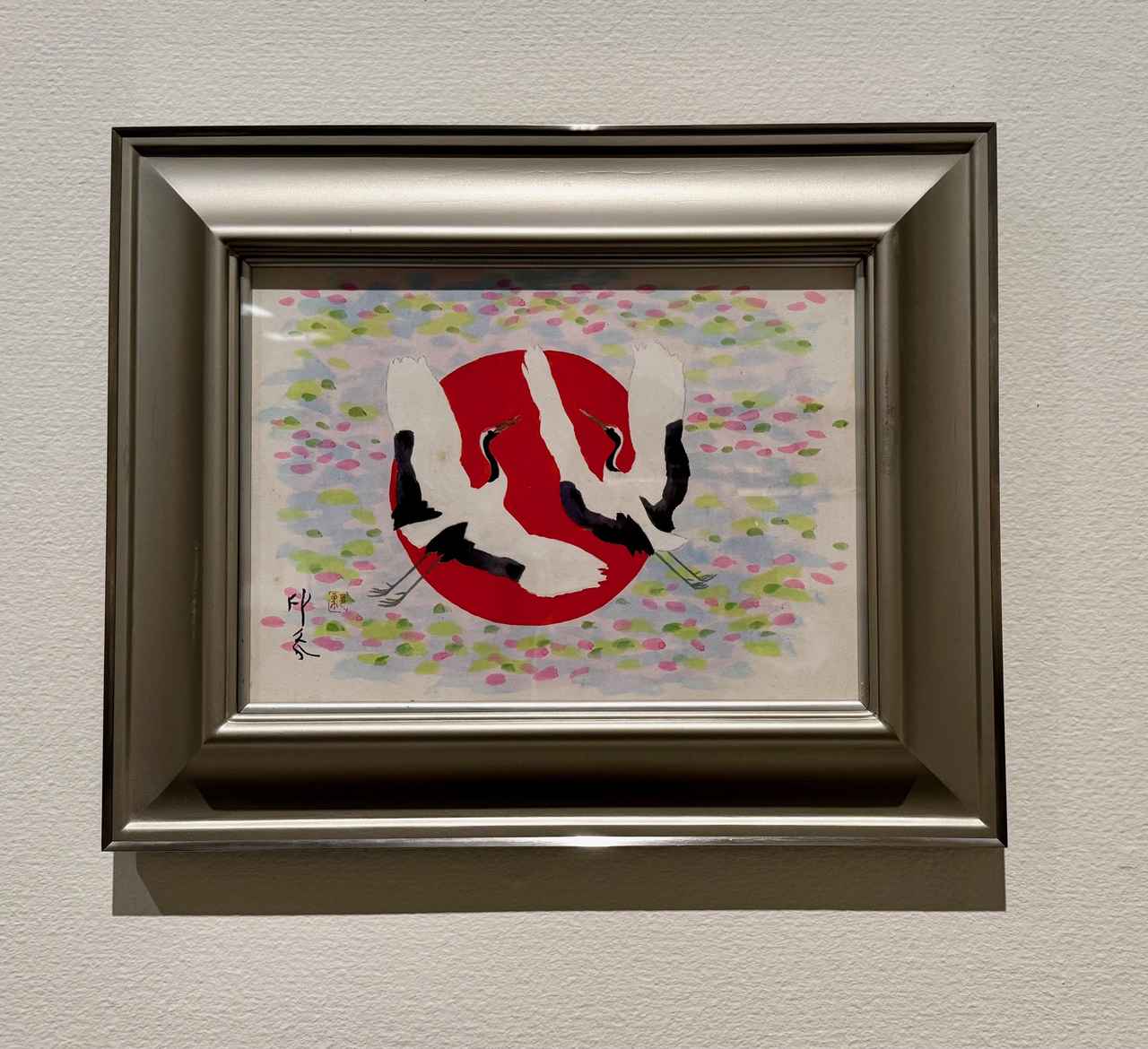 画像: 堂本印象《双鶴欣舞》京菓子司 笹谷守栄 1969年 「没後50年 堂本印象 自在なる創造」京都国立近代美術館 報道内覧会にて撮影 photo by © cinefil