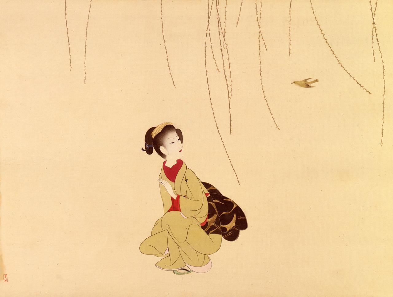 画像: 小村雪岱《春告鳥》昭和7(1932)年 絹本着色 個人蔵(埼玉県立近代美術館寄託)【前期展示】