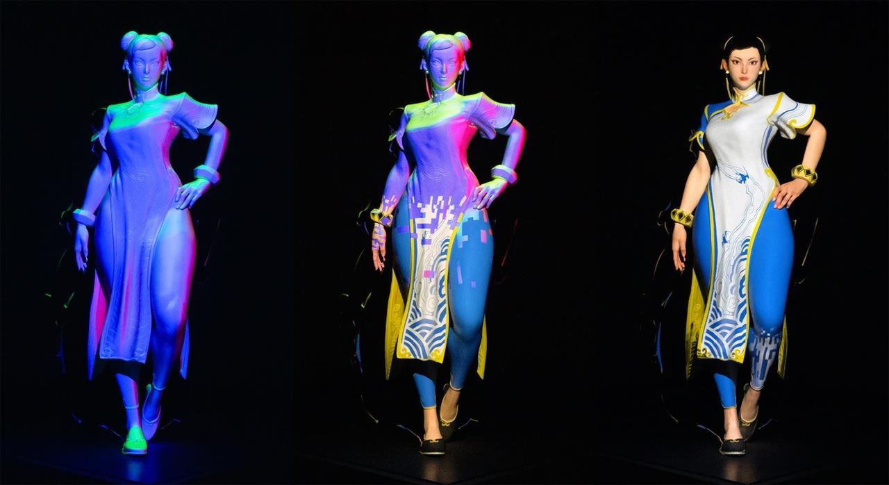 画像: 春麗（プロジェクションマッピング）ⓒCAPCOM