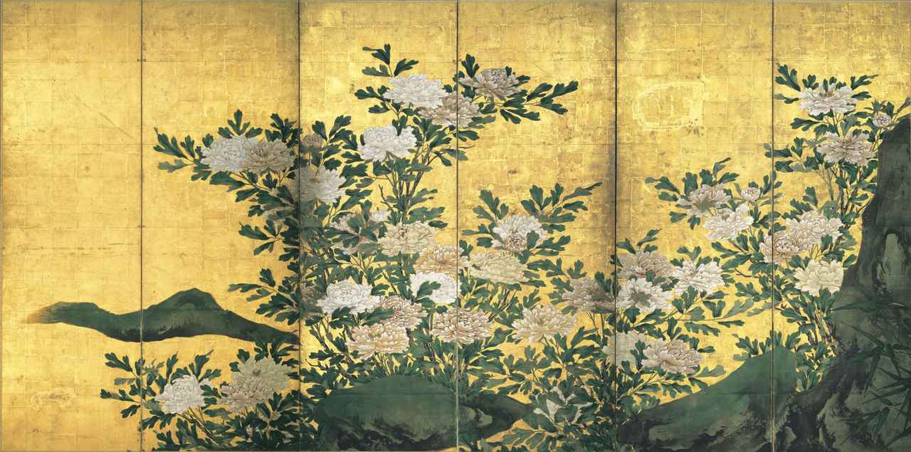 画像: 重要文化財 海北友松《花卉図屏風》(右隻)桃山時代(17世紀) 妙心寺