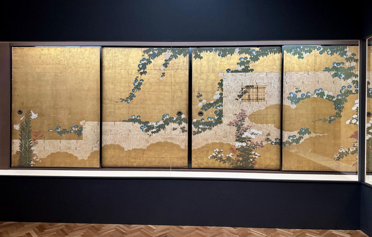 画像2: 重要文化財　狩野山楽・山雪《朝顔図襖》（部分）　江戸時代　寛永8年（1631）　京都・天球院　画像提供：天球院（綴プロジェクト）興祖微妙大師六百五十年遠諱記念特別展「妙心寺　禅の継承」大阪市立美術館　内覧会にて撮影　photo by ©cinefil