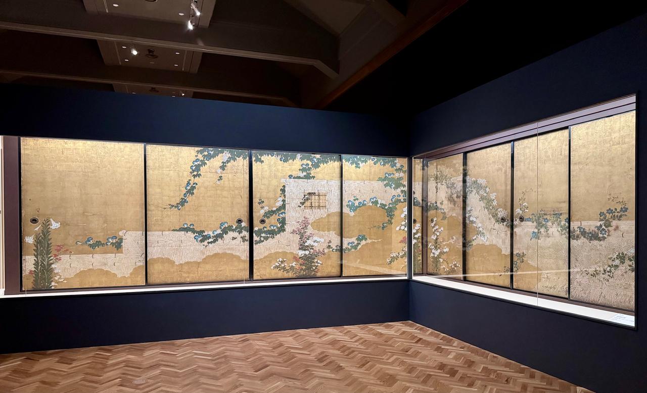画像1: 重要文化財　狩野山楽・山雪《朝顔図襖》（部分）　江戸時代　寛永8年（1631）　京都・天球院　画像提供：天球院（綴プロジェクト）興祖微妙大師六百五十年遠諱記念特別展「妙心寺　禅の継承」大阪市立美術館　内覧会にて撮影　photo by ©cinefil
