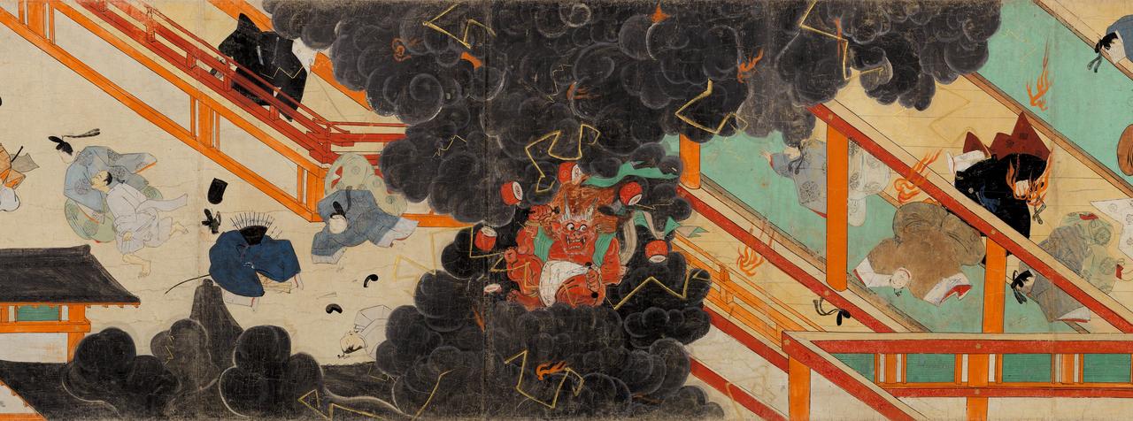 画像: 国宝《北野天神縁起絵巻（承久本）》 巻第6（部分）京都・北野天満宮蔵 ［通期展示、この場面は後期展示］