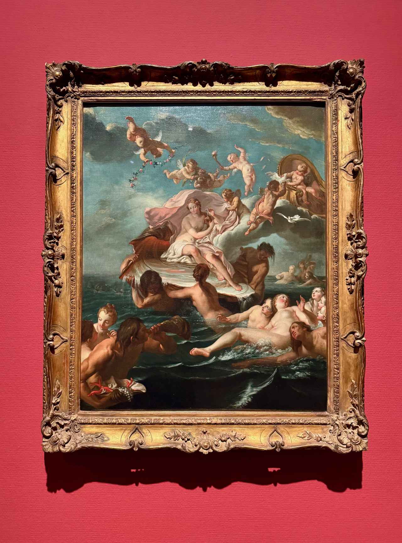 画像: ノエル＝ニコラ・コワペル《ヴィーナスの誕生》1732年頃 油彩・カンヴァス　東京富士美術館蔵 「西洋絵画400年の旅―珠玉の東京富士美術館コレクション」京都市京セラ美術館　内覧会にて撮影 photo by ©cinefil