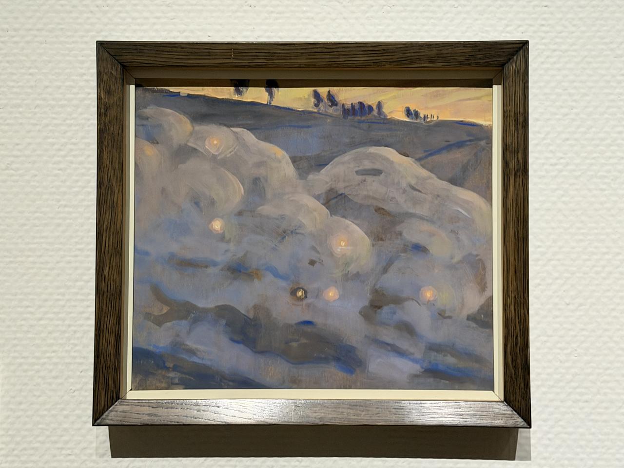 画像: ミカロユス・コンスタンティナス・チュルリョーニス《閃光Ⅰ［3点の連作より］》1906年、テンペラ／紙　「チュルリョーニス展　内なる星図」国立西洋美術館内覧会にて撮影　photo by © moichi saito